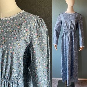 Cotton maxi dress calico floral print